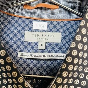 Ted Baker Navy and White Geometric Shirt